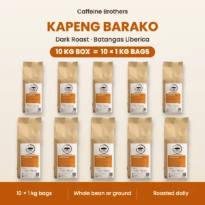 Caffeine Brothers Kapeng Barako wholesale 10 kg box: ten 1 kg bags